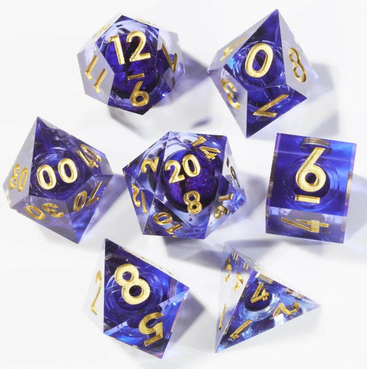 Dragon Eye Series - Purple Dragon 1st Edition: Handcrafted Resin TTRPG Dice Set - Drakmore Dice