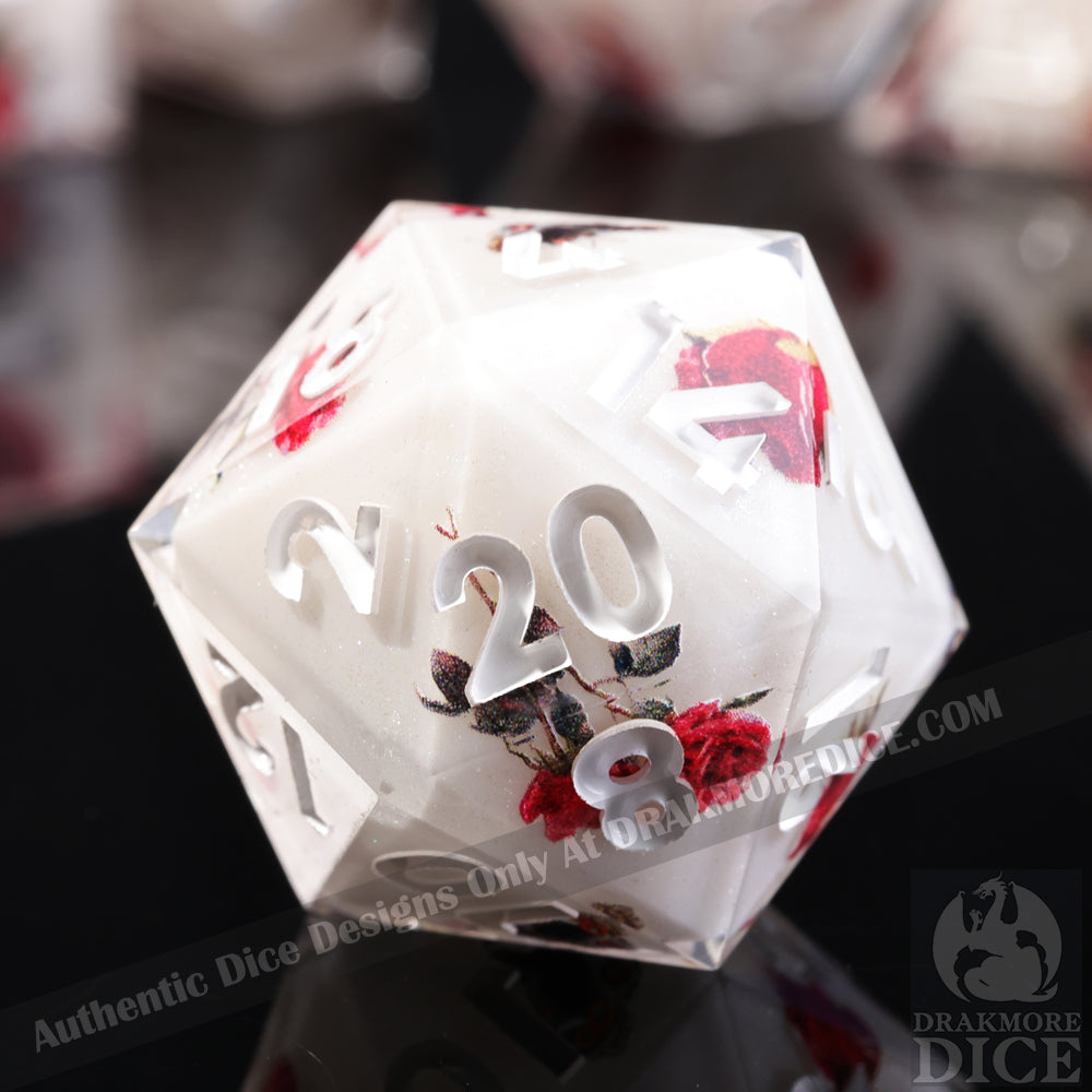 Crimson Fate: Handcrafted Resin TTRPG Dice Set - Drakmore Dice