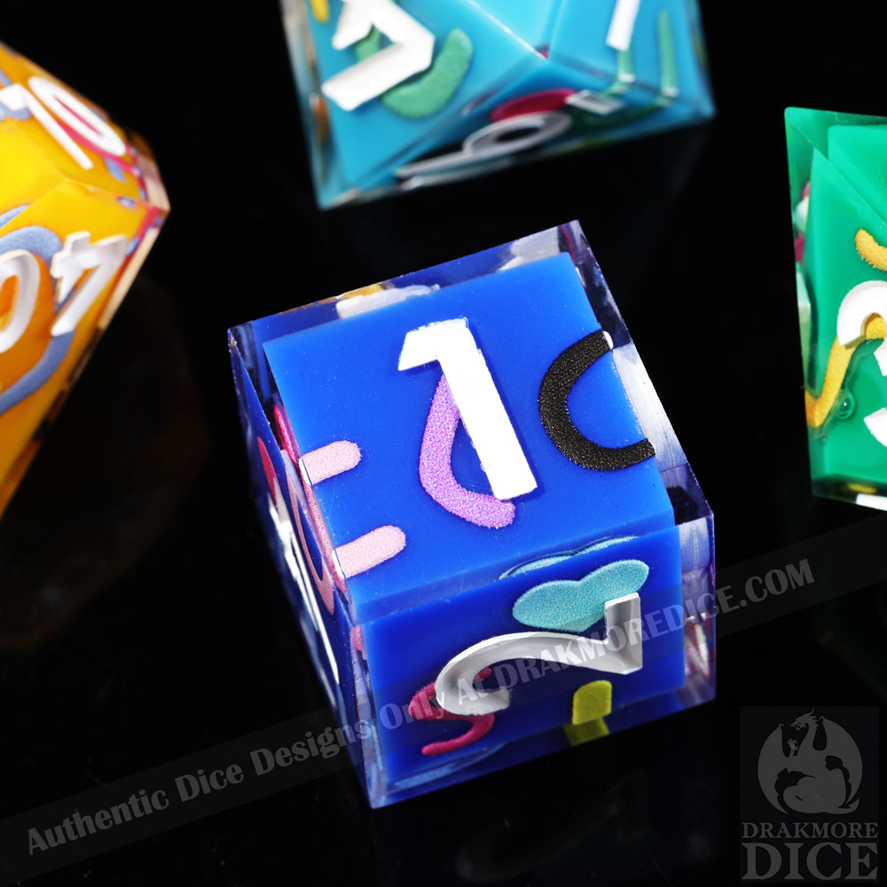 Carnival Chaos: Handcrafted Resin TTRPG Dice Set - Drakmore Dice