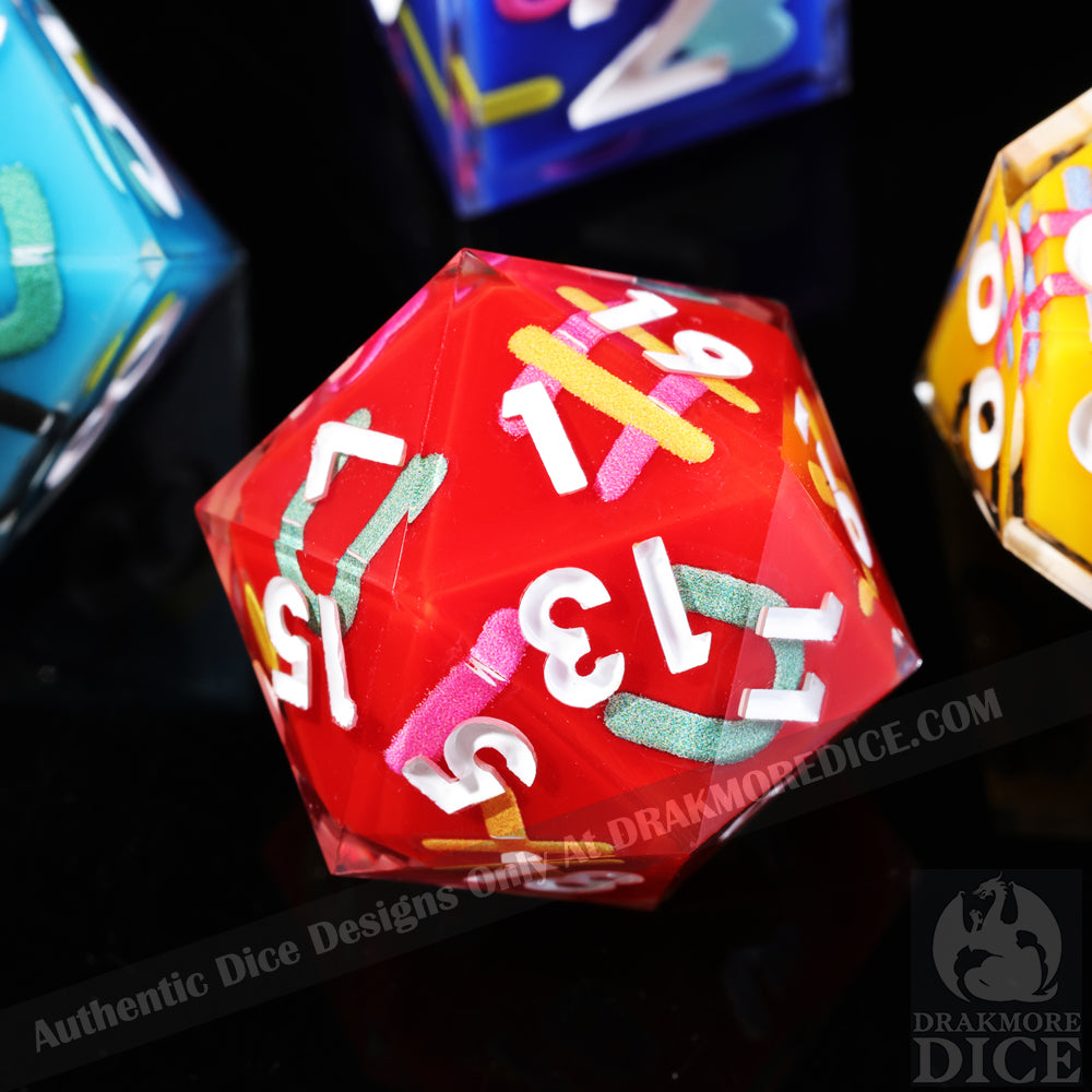 Carnival Chaos: Handcrafted Resin TTRPG Dice Set - Drakmore Dice