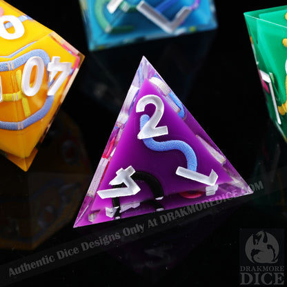 Carnival Chaos: Handcrafted Resin TTRPG Dice Set - Drakmore Dice