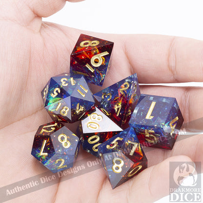 Supernova Darkhole: Handcrafted Resin TTRPG Dice Set - Drakmore Dice