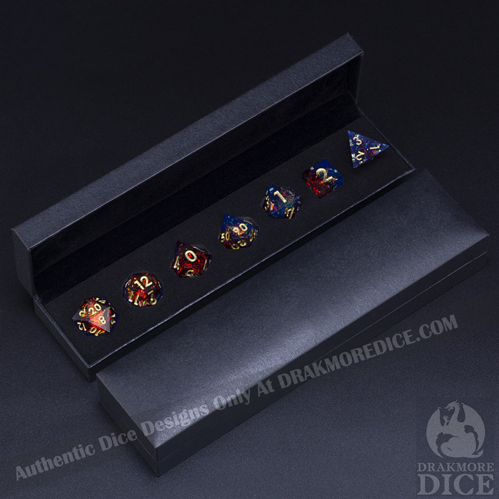 Supernova Darkhole: Handcrafted Resin TTRPG Dice Set - Drakmore Dice