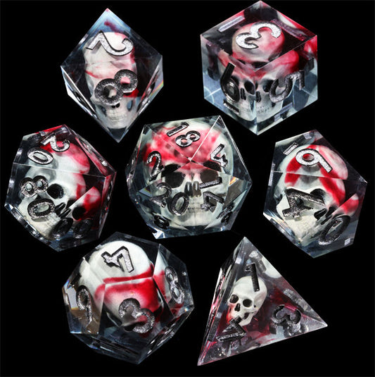 Dark Omen: 3D Handcrafted Resin TTRPG Dice Set - Drakmore Dice