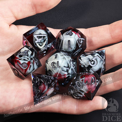 Dark Omen: 3D Handcrafted Resin TTRPG Dice Set - Drakmore Dice