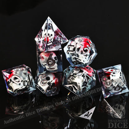 Dark Omen: 3D Handcrafted Resin TTRPG Dice Set - Drakmore Dice