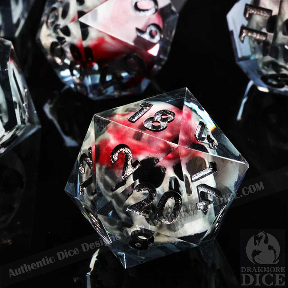 Dark Omen: 3D Handcrafted Resin TTRPG Dice Set - Drakmore Dice