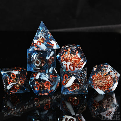 Summit Ember: Handcrafted Resin TTRPG Dice Set - Drakmore Dice