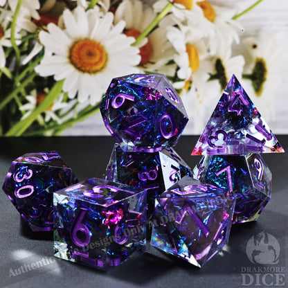 Cosmic Shards: Handcrafted Resin TTRPG Dice Set - Drakmore Dice