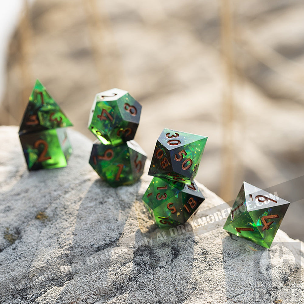 Ivy’s Curse: Handcrafted Resin TTRPG Dice Set - Drakmore Dice