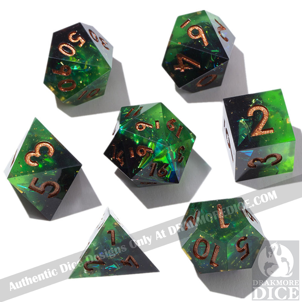 Ivy’s Curse: Handcrafted Resin TTRPG Dice Set - Drakmore Dice