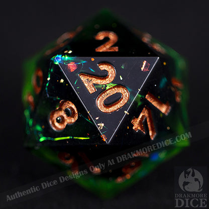 Ivy’s Curse: Handcrafted Resin TTRPG Dice Set - Drakmore Dice