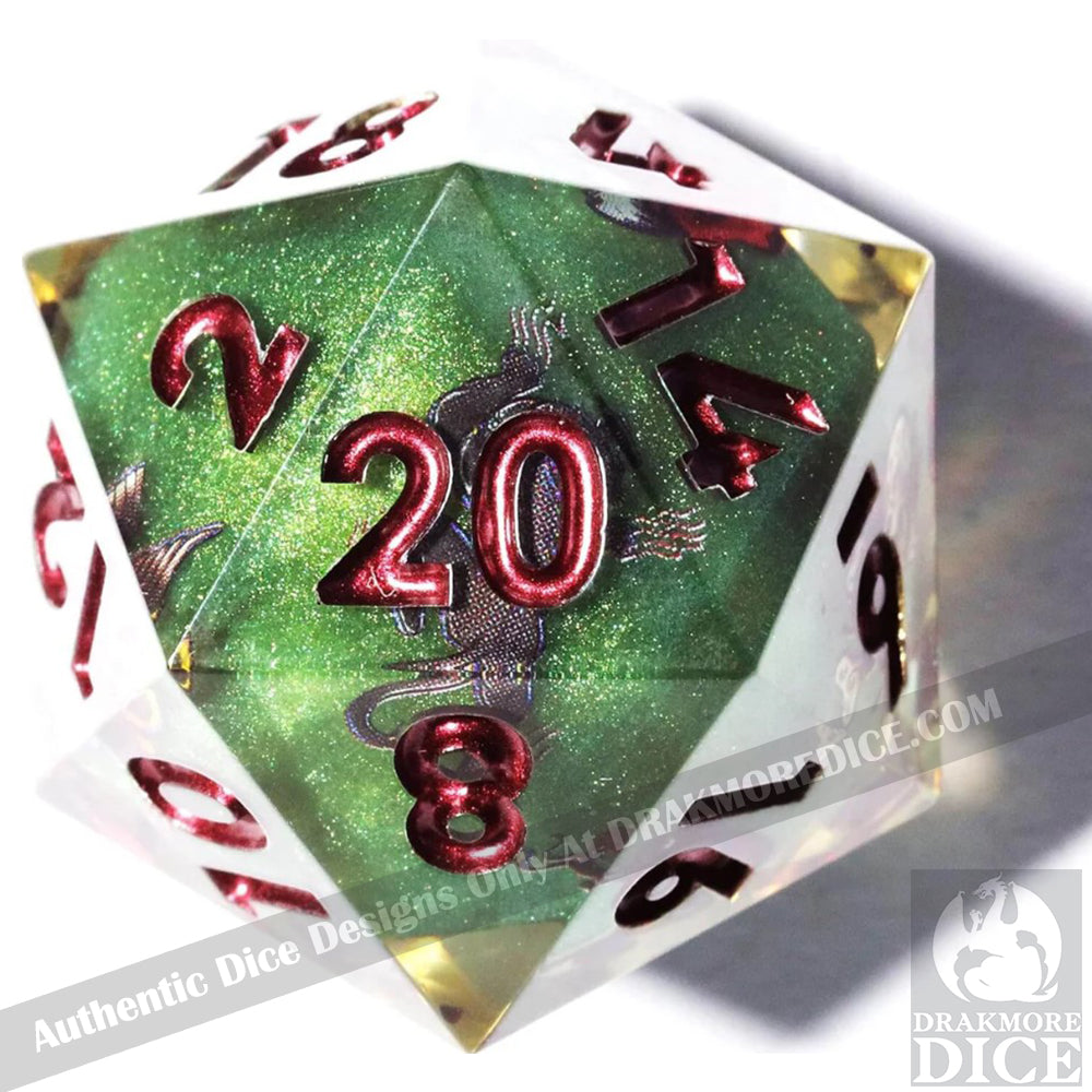 Verdant Abyss: Handcrafted Resin TTRPG Dice Set - Drakmore Dice