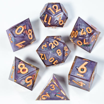 Butterfly Effect: Handcrafted Resin TTRPG Dice Set - Drakmore Dice