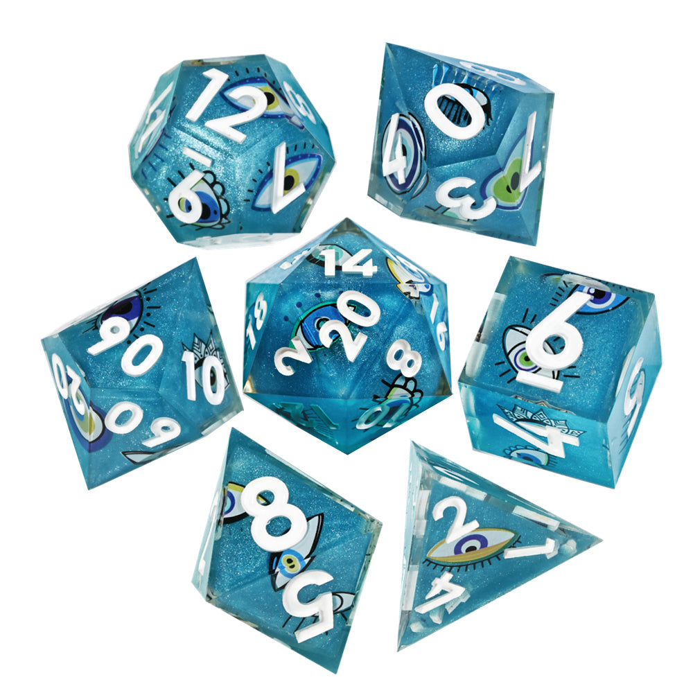 Eyes of Truth: Handcrafted Resin TTRPG Dice Set - Drakmore Dice