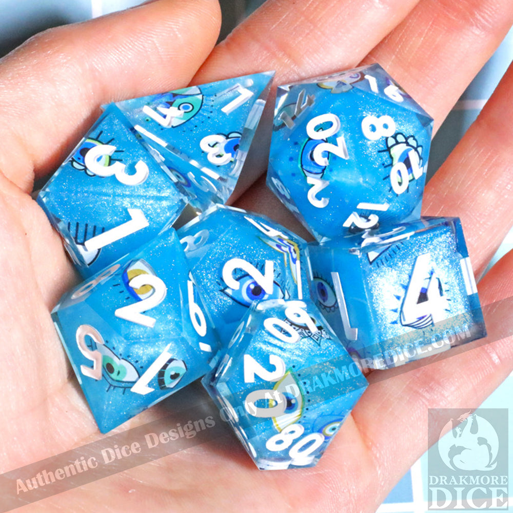 Eyes of Truth: Handcrafted Resin TTRPG Dice Set - Drakmore Dice