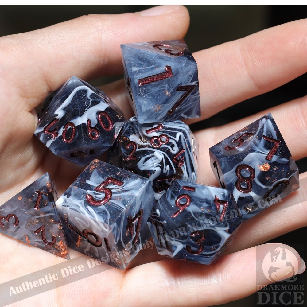 Autumn's Embrace: Handcrafted Resin TTRPG Dice Set - Drakmore Dice