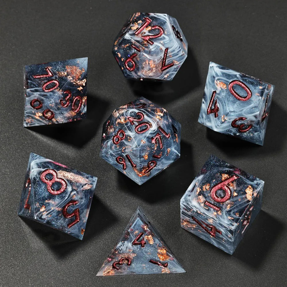 Autumn's Embrace: Handcrafted Resin TTRPG Dice Set - Drakmore Dice