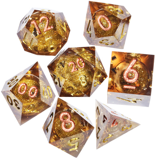 Sands of Eternity: Handcrafted Resin TTRPG Dice Set - Drakmore Dice