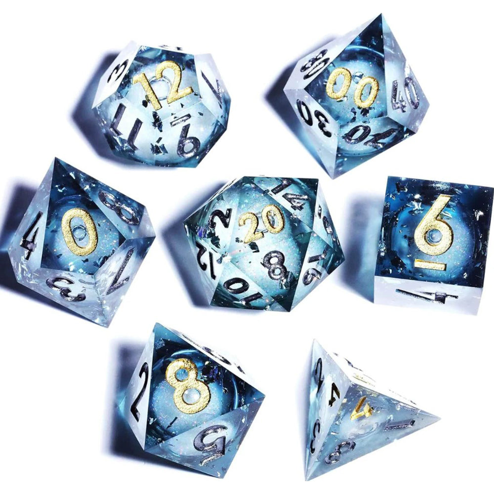 Nocturne Serenity: Handcrafted Resin TTRPG Dice Set - Drakmore Dice