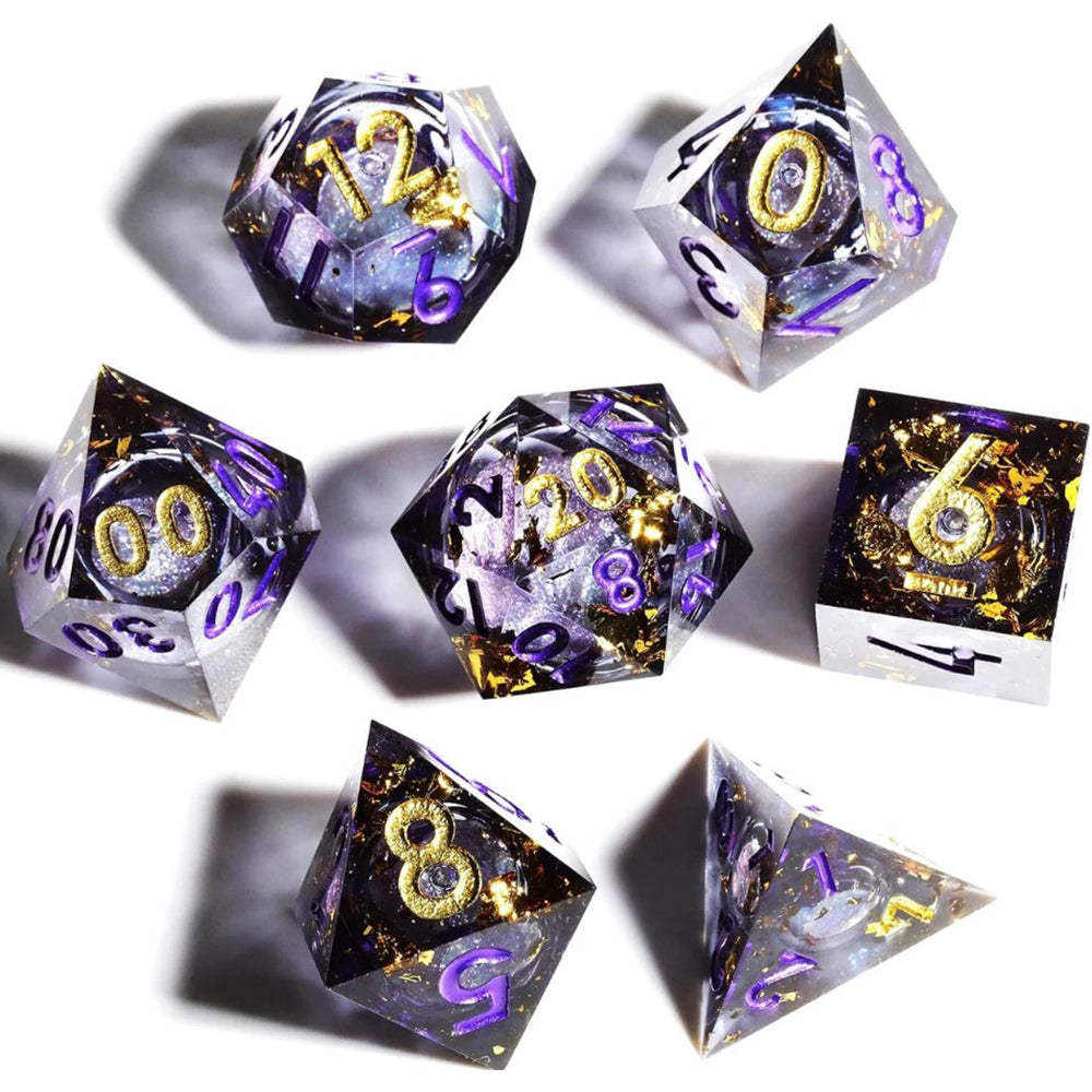 Mystic Lavender: Handcrafted Resin TTRPG Dice Set - Drakmore Dice