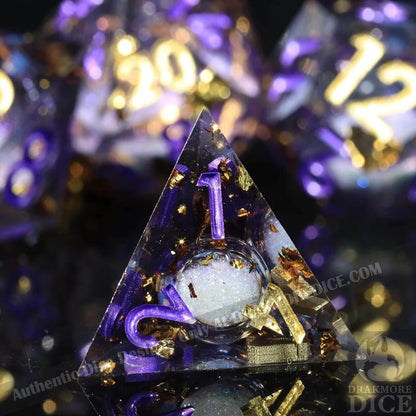 Mystic Lavender: Handcrafted Resin TTRPG Dice Set - Drakmore Dice