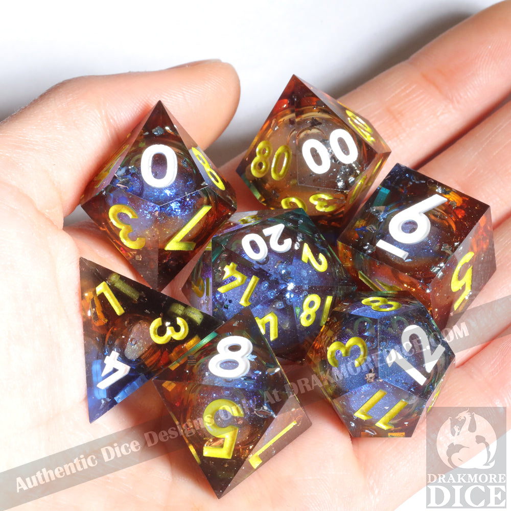 Shatter the Void: Handcrafted Resin TTRPG Dice Set - Drakmore Dice