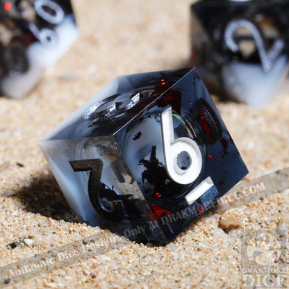 Buried Love: Handcrafted Resin TTRPG Dice Set - Drakmore Dice