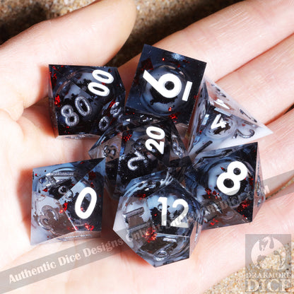 Buried Love: Handcrafted Resin TTRPG Dice Set - Drakmore Dice