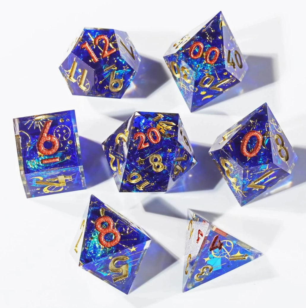 Planetary Constellations: Handcrafted Resin TTRPG Dice Set - Drakmore Dice