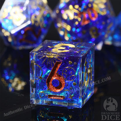 Planetary Constellations: Handcrafted Resin TTRPG Dice Set - Drakmore Dice