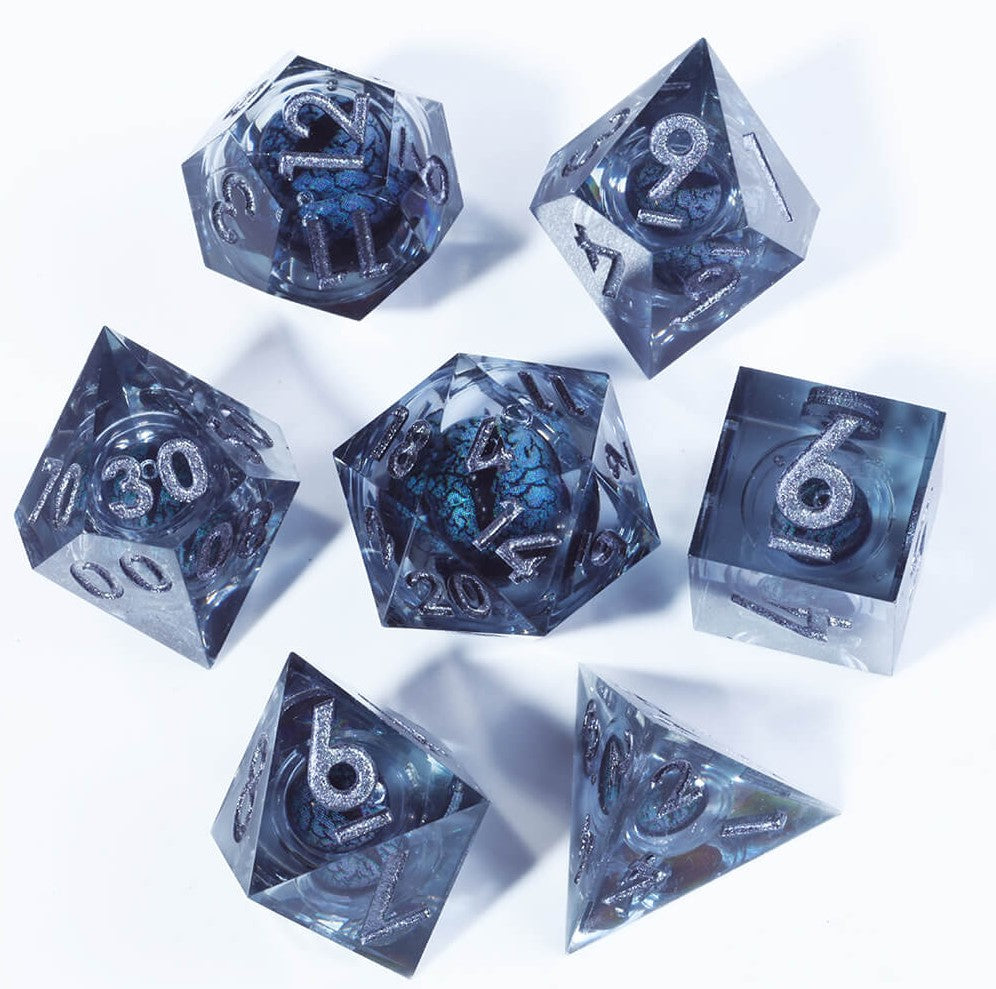 Dragon Eye Series - Black Dragon 1st Edition: Handcrafted Resin TTRPG Dice Set - Drakmore Dice