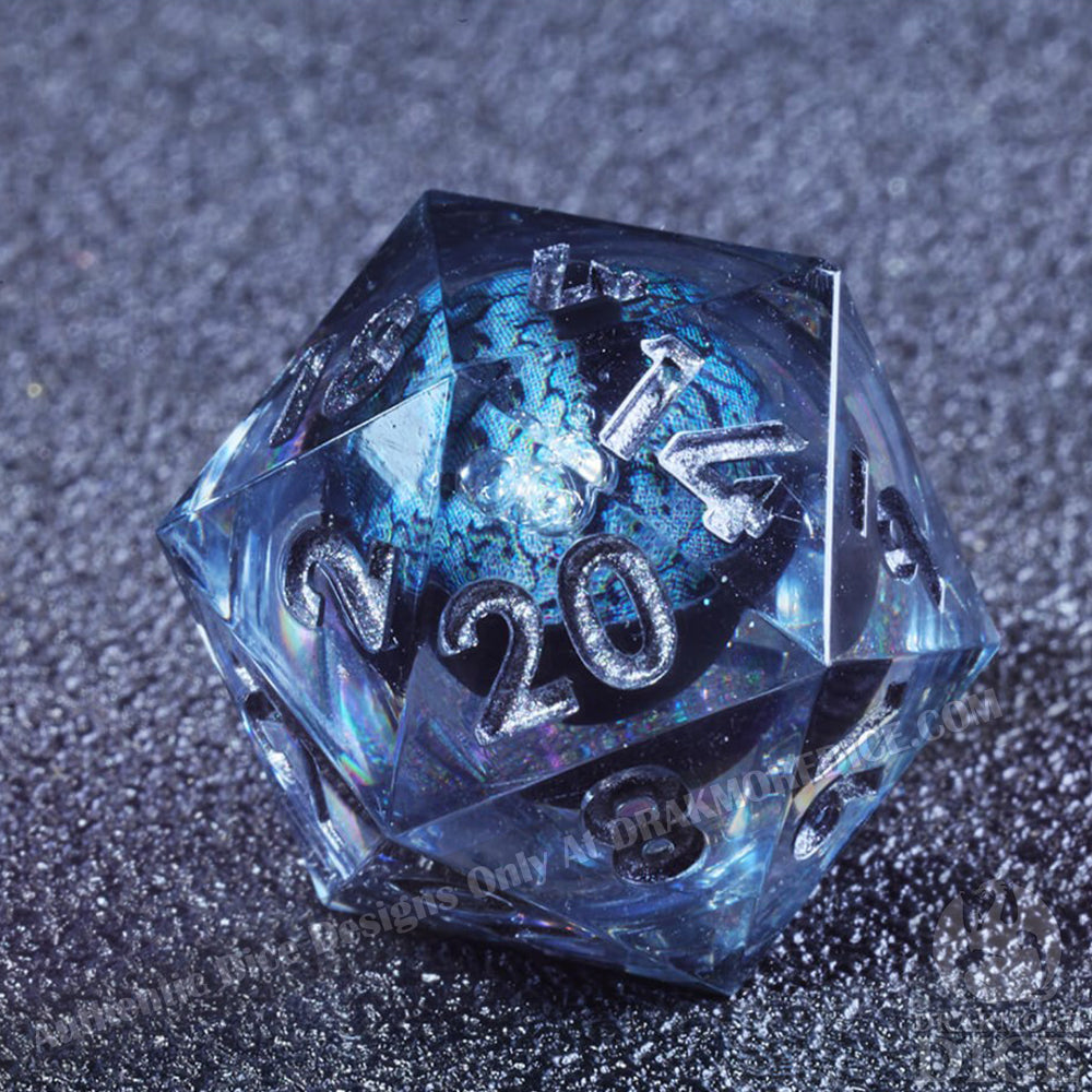 Dragon Eye Series - Black Dragon 1st Edition: Handcrafted Resin TTRPG Dice Set - Drakmore Dice