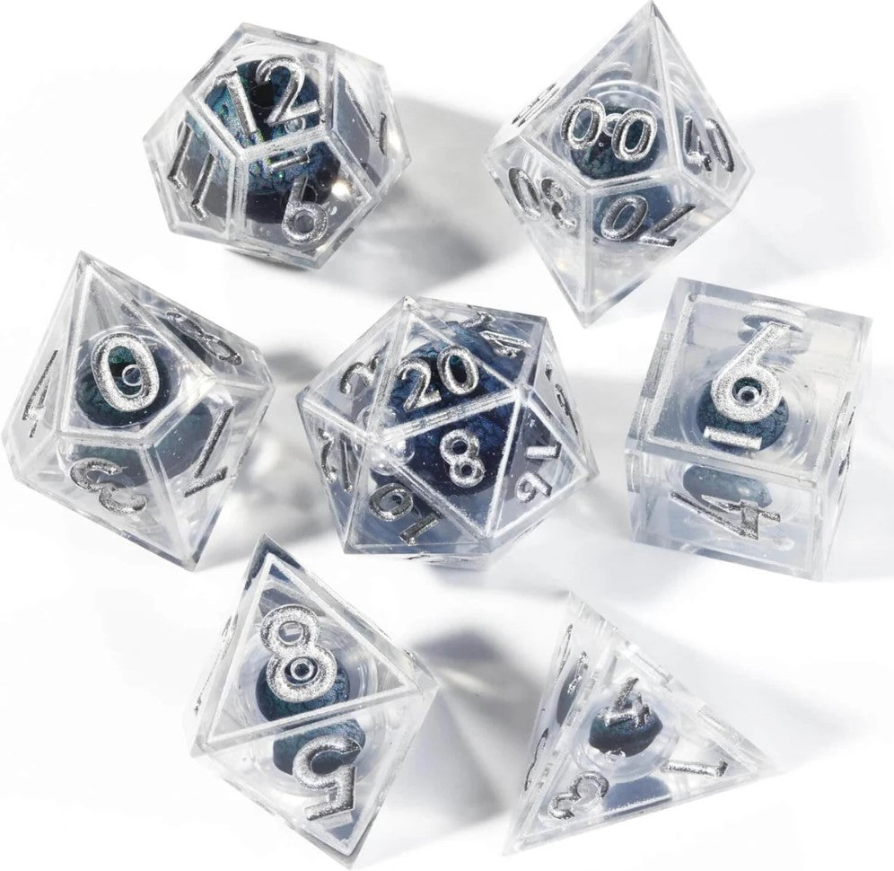 Dragon Eye Series - Black Dragon 3rd Edition: Handcrafted Resin TTRPG Dice Set - Drakmore Dice