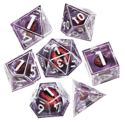 Dragon Eye Series - Red Dragon 1st Edition: Handcrafted Resin TTRPG Dice Set - Drakmore Dice