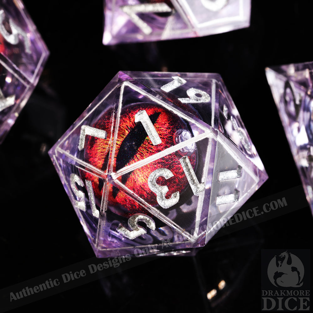 Dragon Eye Series - Red Dragon 1st Edition: Handcrafted Resin TTRPG Dice Set - Drakmore Dice