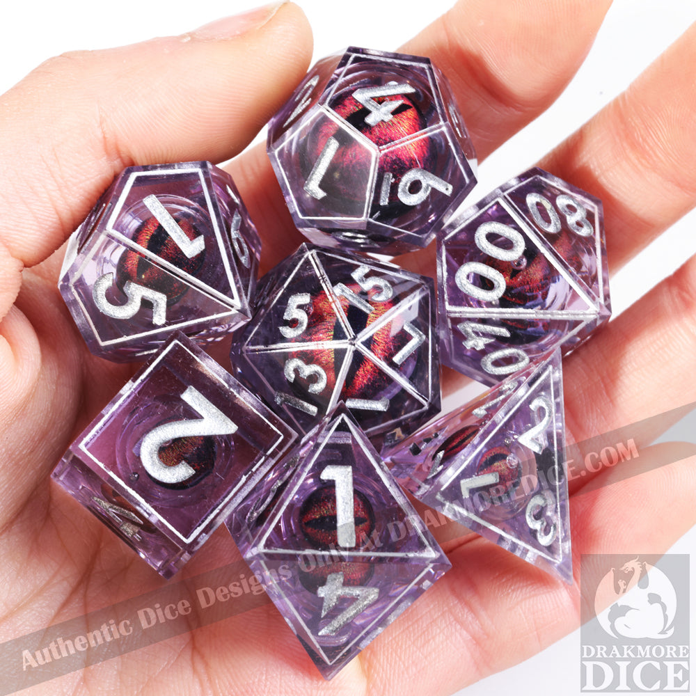 Dragon Eye Series - Red Dragon 1st Edition: Handcrafted Resin TTRPG Dice Set - Drakmore Dice