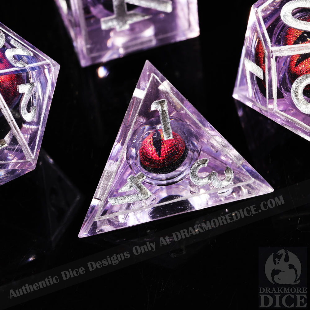 Dragon Eye Series - Red Dragon 1st Edition: Handcrafted Resin TTRPG Dice Set - Drakmore Dice