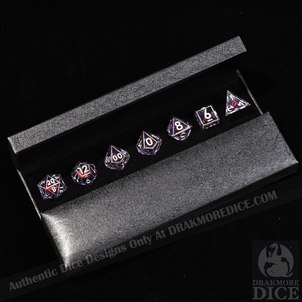 Dragon Eye Series - Red Dragon 1st Edition: Handcrafted Resin TTRPG Dice Set - Drakmore Dice