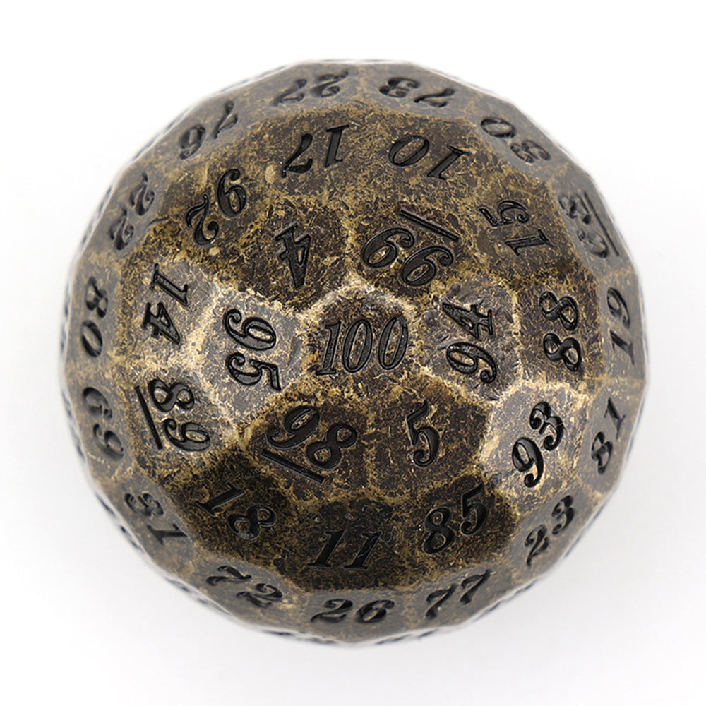 Colossus Judgement - Worn Gold Edition: Premium Metal D100 TTRPG Dice - Drakmore Dice