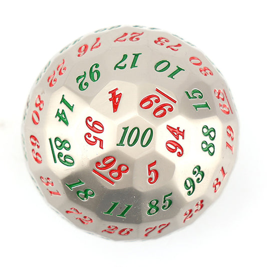 Colossus Judgement -  Red & Green Edition: Premium Metal D100 TTRPG Dice - Drakmore Dice