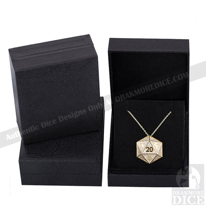 Lady of Fortune: D20 TTRPG Pendant Necklace - Gold-Look - Drakmore Dice