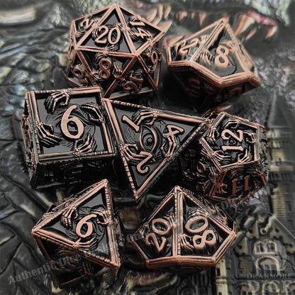 Eye of Fate - Copper Edition: Premium Metal TTRPG Dice Set - Drakmore Dice