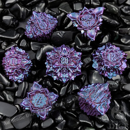 Iron Blossoms - Ancient Ruins Edition: Premium Metal TTRPG Dice Set - Drakmore Dice