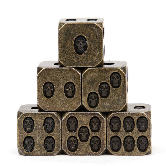 Tarnished Relics - Aged Gold Edition: Premium Metal TTRPG Dice Set - Drakmore Dice