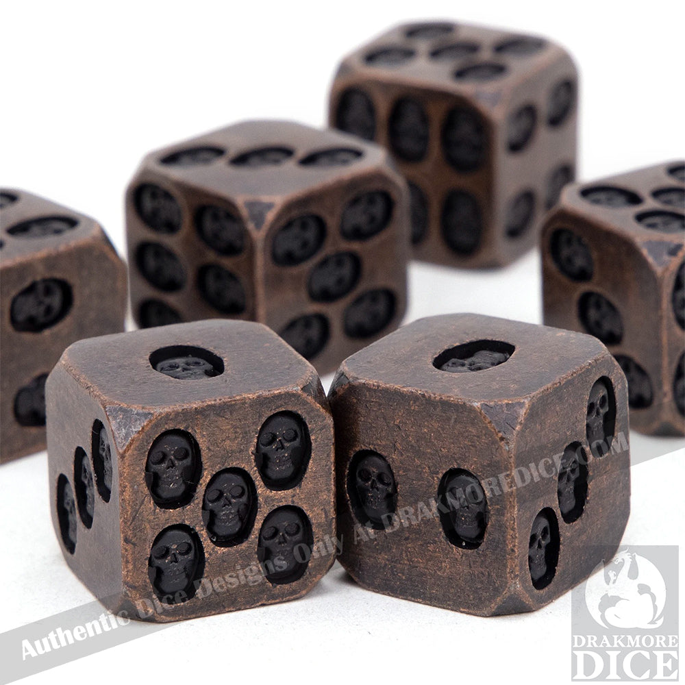 Tarnished Relics - Weathered Copper Edition: Premium Metal TTRPG Dice Set - Drakmore Dice