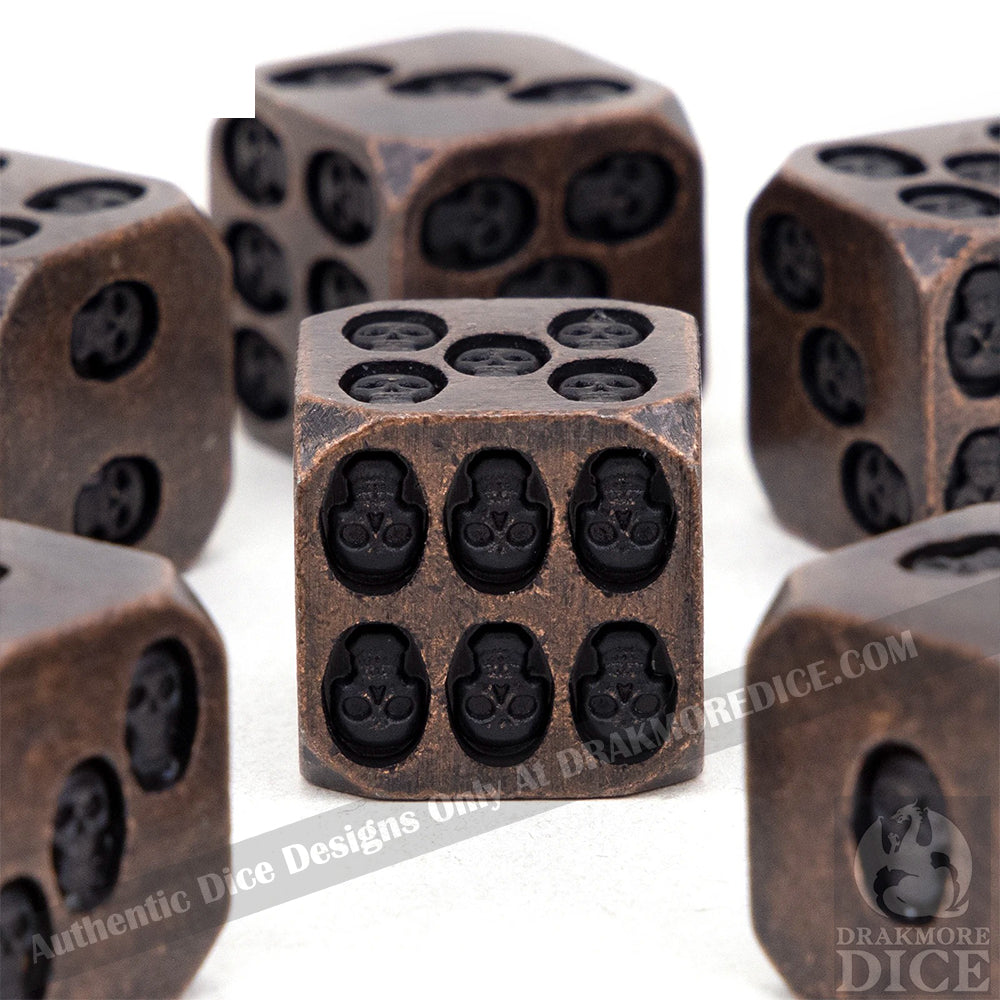 Tarnished Relics - Weathered Copper Edition: Premium Metal TTRPG Dice Set - Drakmore Dice