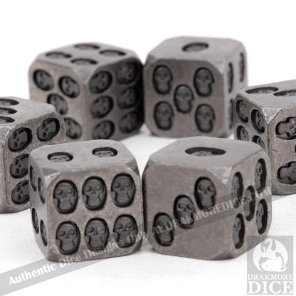 Tarnished Relics - Worn Silver Edition: Premium Metal TTRPG Dice Set - Drakmore Dice