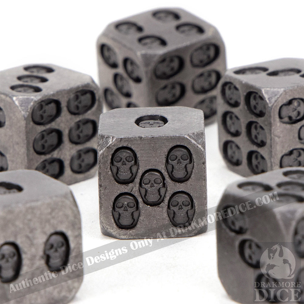 Tarnished Relics - Worn Silver Edition: Premium Metal TTRPG Dice Set - Drakmore Dice