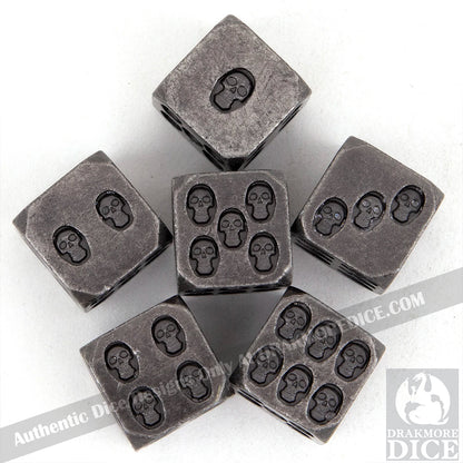 Tarnished Relics - Worn Silver Edition: Premium Metal TTRPG Dice Set - Drakmore Dice